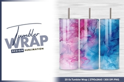 Pink and blue alcohol ink abstract texture tumbler Product Image 1
