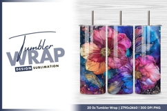 Floral alcohol ink art beautiful background image tumbler Product Image 1