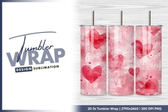 Watercolor heart pattern background love texture tumbler Product Image 1