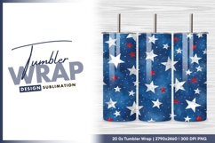 Patriotic stars seamless pattern tumbler png Product Image 1