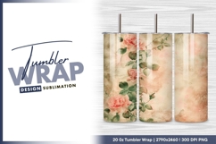Vintage roses on grunge background tumbler png Product Image 1