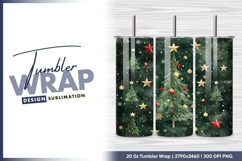 Elegant christmas trees stars tumbler png Product Image 1