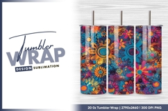Psychedelic floral background tumbler png Product Image 1
