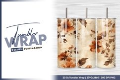 Vintage floral pattern background tumbler png Product Image 1
