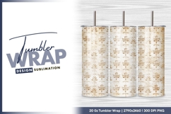 Vintage floral pattern decorative background tumbler png Product Image 1