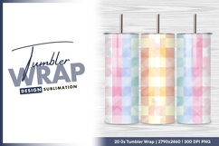 Pastel checkered pattern tumbler png background Product Image 1