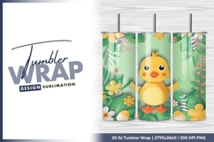 Cute chick easter flowers springtime illustration tumbler Product Image 1