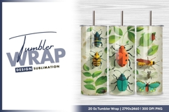 Colorful insects bugs and leaves illustration tumbler png Product Image 1
