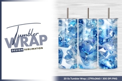 Blue diamond heart shaped gemstones tumbler png Product Image 1