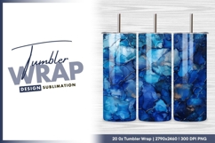 Blue resin art texture design tumbler png Product Image 1