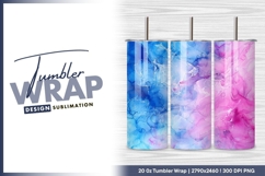 Pink blue alcohol ink abstract background tumbler png Product Image 1