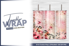 Birds and flowers on pink background tumbler Product Image 1
