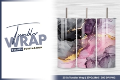 Elegant alcohol ink black pink gold texture tumbler png Product Image 1