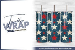 Red white and blue stars pattern tumbler png Product Image 1
