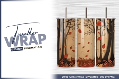 Autumnal paper cut forest illustration tumbler png Product Image 1