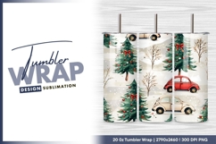 Winter seamless pattern with cars and christmas tumbler png Product Image 1