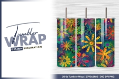 Colorful floral pattern graphic design background tumbler Product Image 1