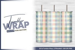 Pastel gingham plaid pattern tumbler png design Product Image 1