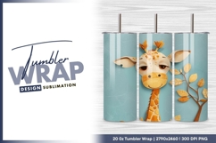 Cute papercut giraffe illustration design tumbler png Product Image 1