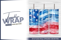 Watercolor american flag tumbler png Product Image 1