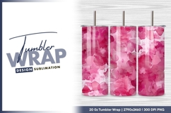 Pink watercolor brushstrokes abstract art tumbler png Product Image 1