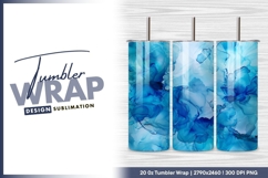 Blue alcohol ink swirl abstract background tumbler png Product Image 1