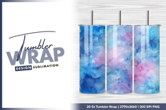 Abstract pink and blue watercolor texture tumbler Product Image 1