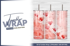 Watercolor hearts artistic romantic background tumbler png Product Image 1