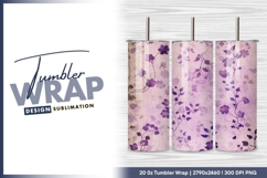 Purple floral vine pattern tumbler png design Product Image 1