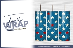 Patriotic star pattern red white and blue tumbler png Product Image 1