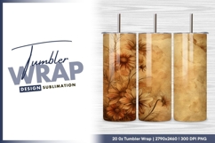 Vintage floral background with antique paper tumbler png Product Image 1