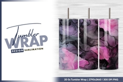 Abstract ink painting in pink purple black tumbler png Product Image 1