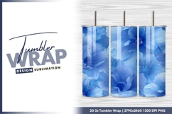 Blue flower pattern floral design tumbler png Product Image 1