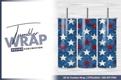 Patriotic stars seamless pattern red white blue tumbler png Product Image 1