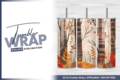 Abstract autumn forest trees nature fall foliage tumbler png Product Image 1