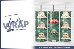 Christmas pattern cars and trees tumbler png Product Image 1