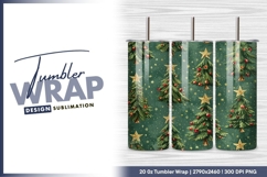 Festive christmas tree pattern tumbler png Product Image 1