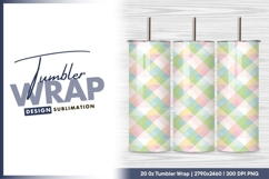 Pastel plaid seamless pattern soft colors tumbler png Product Image 1
