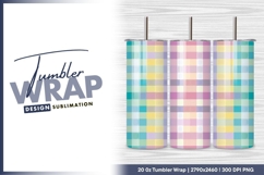 Pastel checkered pattern abstract background tumbler png Product Image 1
