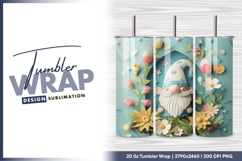 Easter gnome with spring flowers illustration tumbler png Product Image 1