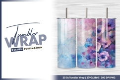 Pastel pansies floral arrangement tumbler png design Product Image 1