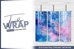 Abstract fluid art background in blue pink and tumbler png Product Image 1