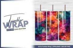 Watercolor Floral Arrangement in Vibrant tumbler png Product Image 1