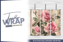 Watercolor Roses Illustration Pink Flowers tumbler png Product Image 1