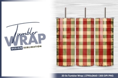Christmas Plaid Pattern with Fir Branches and tumbler png Product Image 1
