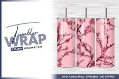 Pink Cherry Blossom Branches on a Pink tumbler png Product Image 1