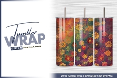 Colorful Floral Pattern with Daisy Flowers on a tumbler png Product Image 1