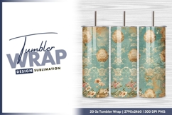 Easter Egg Pattern with Floral Border and tumbler png Product Image 1