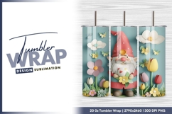 Garden Gnome with Flowers Butterflies and tumbler png Product Image 1