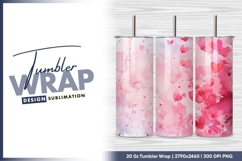 Watercolor Hearts in Shades of Pink and Red tumbler png Product Image 1